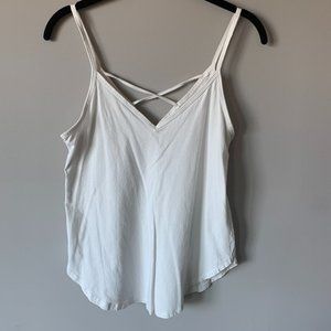 Abercrombie & Fitch Tank Top (skinny straps) - White V-neck